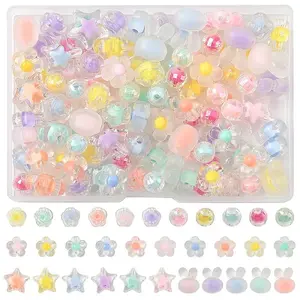 60G 6 Styles Transparent Acrylic Beads Sets