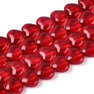 Baking Paint Transparent Glass Beads Strands