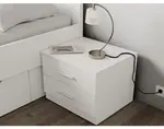 Noční stolek se 2 zásuvkami Iwetta, bílý