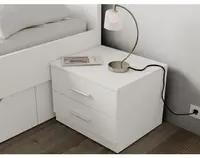 Noční stolek se 2 zásuvkami Iwetta, bílý
