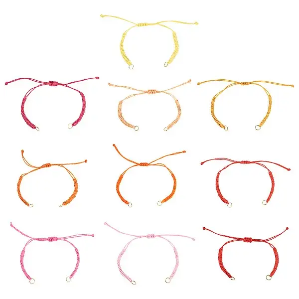 30Pcs 10 Styles Adjustable Waxed Polyester Cord Bracelet Making