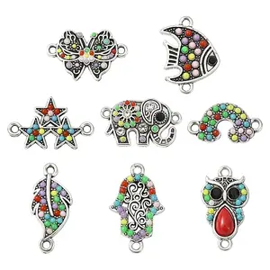 8Pcs 8 Styles Alloy Links/Connectors