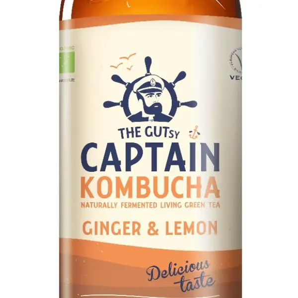 Captain Kombucha Zázvor a citron BIO 1000 ml