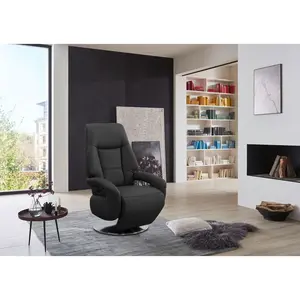 Sit & More RELAXAČNÍ KŘESLO, kůže, černá