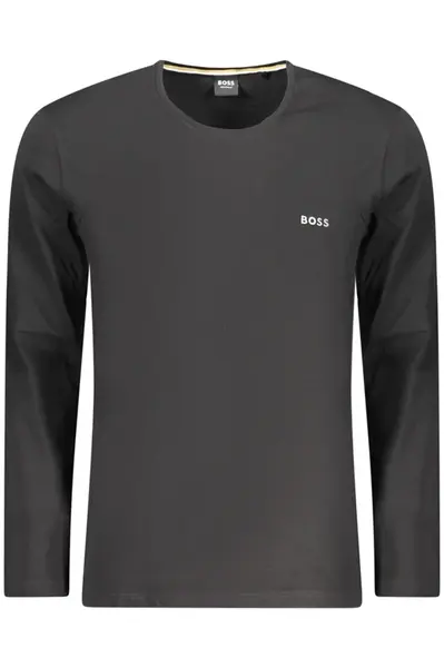 Čierne pánske tričko s dlhým rukávom BOSS