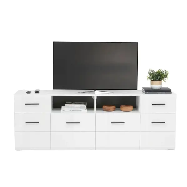 Hom`in KOMODA POD TELEVIZI, antracitová, bílá, 180/63,7/41,6 cm