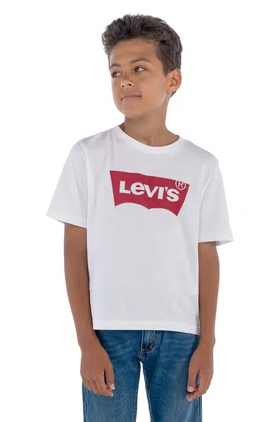 Dětské tričko Levi's bílá barva, s potiskem