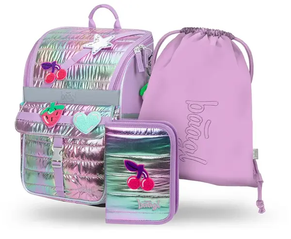 Baagl SET 3 Zippy Lavender: aktovka, penál, sáček