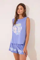 Pyžamo women'secret dámské, modrá barva, bavlněné, 3132118