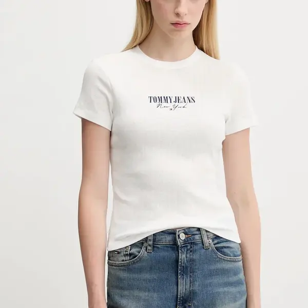 Tričko Tommy Jeans dámské, bílá barva, DW0DW20899