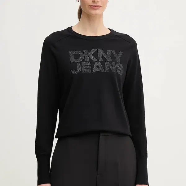 Svetr Dkny dámský, černá barva, DJ4R0454