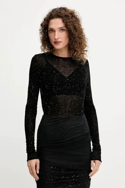 Lněný svetr Pinko dámský, černá barva, 105398 A2PM