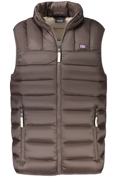 Pánská hnědá prošívaná vesta