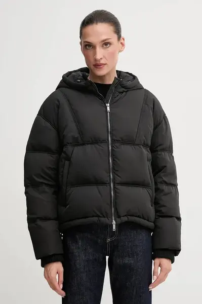 Péřová bunda Iceberg černá barva, zimní, oversize, J031 6403