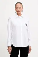 Bavlněná košile Ermanno Scervino dámská, bílá barva, relaxed, s klasickým límcem, 57TK014E31