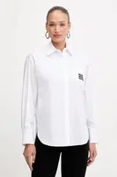 Bavlněná košile Ermanno Scervino dámská, bílá barva, relaxed, s klasickým límcem, 57TK014E31