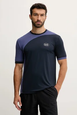 Tréninkové tričko EA7 Emporio Armani pánské, tmavomodrá barva, AF13689.7M000840