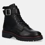 Kožené kotníkové boty Barbour Heidi dámské, černá barva, na plochém podpatku, LFO0637BK51