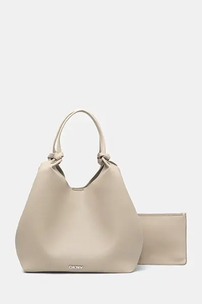 Kabelka Dkny PAULA COMMUTER TOTE béžová barva, R42BAE48
