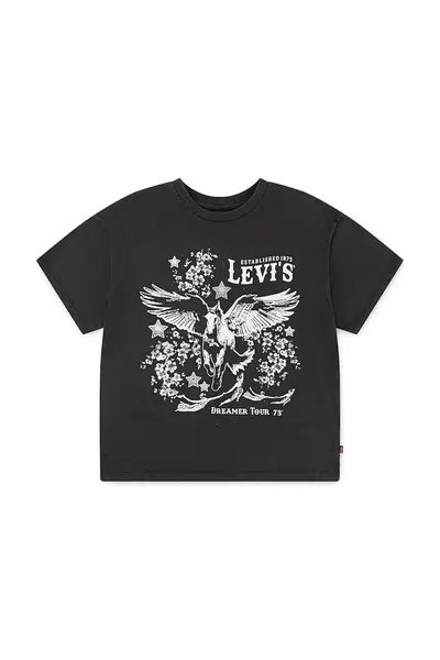 Dětské tričko Levi's RETRO LEVIS SS TEE černá barva, 4EN849