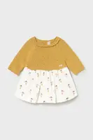 Dětské bavlněné šaty Mayoral Newborn žlutá barva, mini, 2821