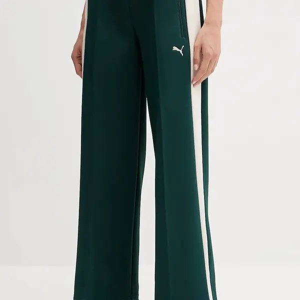 Tepláky Puma T7 Low Rise dámské, zelená barva, 629803