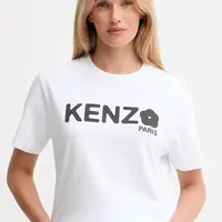 Bavlněné tričko Kenzo dámské, bílá barva, FF52TS1574SO