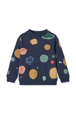 Dětská bavlněná mikina Liewood Thora Printed Sweatshirt tmavomodrá barva, vzorovaná, LW20357