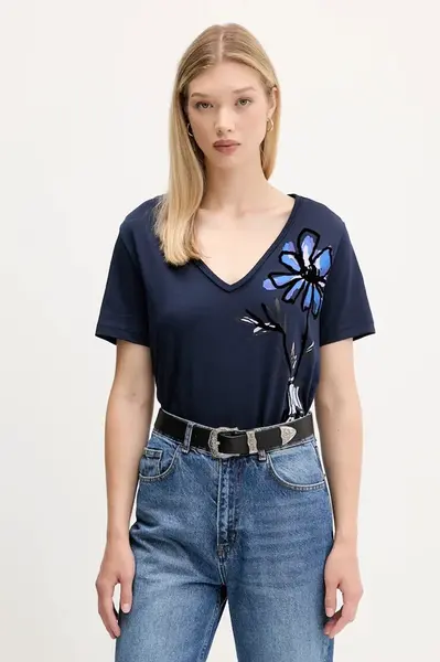 Bavlněné tričko Desigual DUMAS