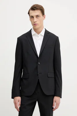Blazer s příměsí vlny Mos Mosh JAMES pánský, černá barva, 508670