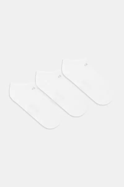 Kotníkové ponožky Calvin Klein 3-pack bílá barva, 701234369