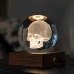 Bezdrátová stolní LED lampa Gingko Design Amber Crystal Light 9,5 x 8 cm hnědá barva
