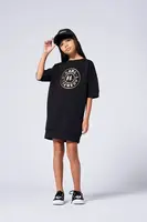 Dívčí šaty Karl Lagerfeld černá barva, mini, oversize, Z30464