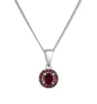Evolution Group - Pavona Třpytivý stříbrný náhrdelník s pravými granáty 12088.3