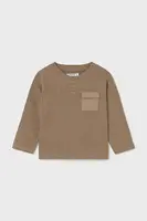 Kojenecké tričko s dlouhým rukávem Mayoral hnědá barva, 2064