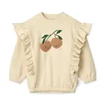 Dětská bavlněná mikina Liewood Marcella Placement Sweatshirt béžová barva, s potiskem, LW20081