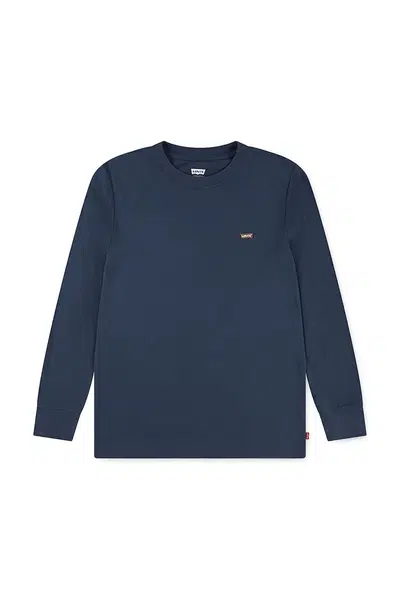 Dětské tričko s dlouhým rukávem Levi's LS GRAPHIC TEE SHIRT tmavomodrá barva, 9EC706