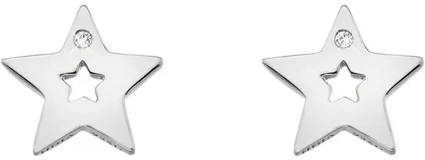 Hot Diamonds Stříbrné hvězdičkové náušnice s pravými diamanty Amulets DE587