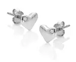 Hot Diamonds Stříbrné srdíčkové náušnice s pravými diamanty Desire DE779