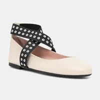 Kožené baleríny Pretty Ballerinas Nicole béžová barva, 52562_002