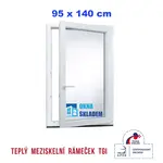 Plastové okno | 95 x 140 cm (950 x 1400 mm) | bílé |otevíravé i sklopné | pravé