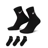 Nike Everyday Lightweight Training Ankle Socks (3 Pairs) M BLACK/WHITE