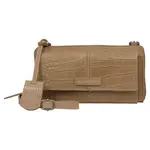 Dámska kožená crossbody kabelka s peňaženkou Burkely Ziza - béžová