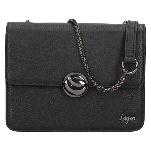 Dámská kožená crossbody kabelka Lagen Pastela - černá