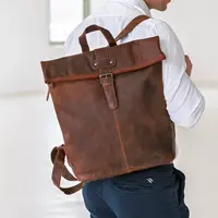 Kožený batoh Greenwood Town - koňak