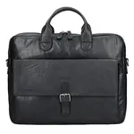 Pánska kožená taška cez rameno Justified Filip - čierna