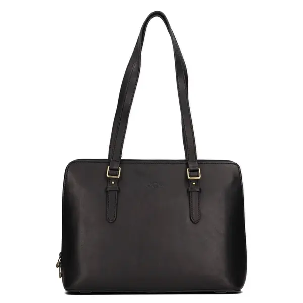 Elegantná dámska kožená kabelka Katana Wella - čierna