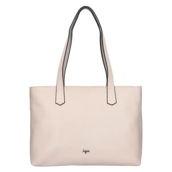 Dámska kožený kabelka Lagen Mille - krémová