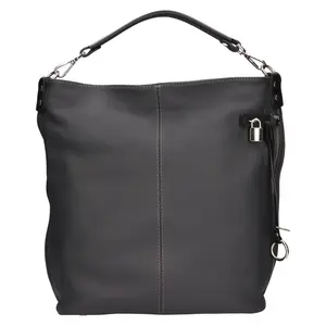 Dámska kožená kabelka The Trend Lotta - tmavo šedá