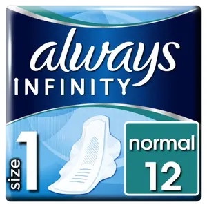 ALWAYS Infinity Normal Vložky s křidélky, velikost 1, 12 ks